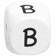 Buchstabenwürfel, 10 mm in Weiß : B