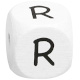 Buchstabenwürfel, 10 mm in Weiß : R