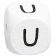 Buchstabenwürfel, 10 mm in Weiß : U