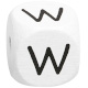 Buchstabenwürfel, 10 mm in Weiß : W