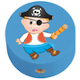 Motivperle Pirat : Mittelblau