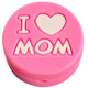 Silikon-Motivperle "I love MOM" : Pink