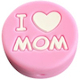Silikon-Motivperle "I love MOM" : Rosa