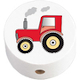 Motivperle Traktor : Weiß - Rot