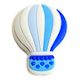Silikon-Motivperle Heißlufballon : Blau